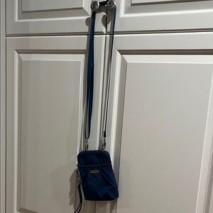 Baggallini Compact Navy Blue Crossbody Phone Bag with Adjustable Strap